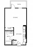 Studio 1 Bath Floor Plan | 510 Sq. Ft. at G12, Los Angeles, California