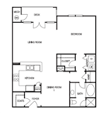 Studio Floor Plan at Willowest in Lindbergh, Atlanta