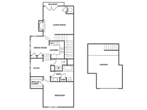 1 Bedroom 1 Bathroom Floor Plan at Willowest in Vinings, Atlanta, 30339