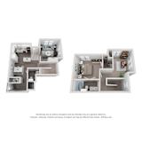1 Bed 1.5 Bath Floor Plan | 1,112 Sq. Ft. at Mission Gate in Plano, Texas