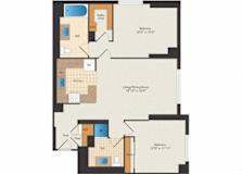 Downing - 2 Bed 2 Bath | 1,142 Sq. Ft. at 15 Bank Apartments, White Plains, New York