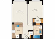 Greenway 1 Bed 1 Bath | 711 Sq. Ft. at 15 Bank Apartments, New York, 10606