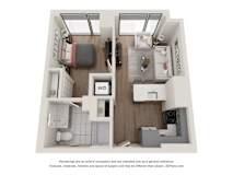 1 Bed 1 Bath Floor Plan | 588 Sq. Ft. at 903 Peachtree in Atlanta, GA 30309
