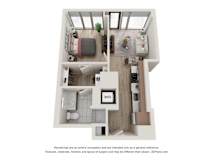 1 Bed 1 Bath Floor Plan | 571 Sq. Ft. at 903 Peachtree in Atlanta, Georgia 30309