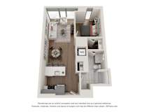 1 Bed 1 Bath Floor Plan | 701 Sq. Ft. at 903 Peachtree in Atlanta, Georgia 30309