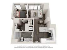 1 Bed 1 Bath Floor Plan | 768 Sq. Ft. at 903 Peachtree in Atlanta, Georgia