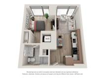 1 Bed 1 Bath Floor Plan | 523 Sq. Ft. at 903 Peachtree in Atlanta, 30309
