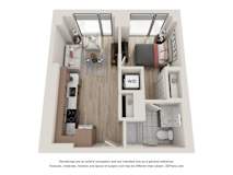 1 Bed 1 Bath Floor Plan | 539 Sq. Ft. at 903 Peachtree in Atlanta, Georgia