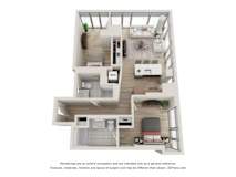 2 Bed 2 Bath Floor Plan | 843 Sq. Ft. at 903 Peachtree in Atlanta, Georgia