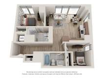 2 Bed 2 Bath Floor Plan |  857 Sq. Ft. at 903 Peachtree in Atlanta, GA