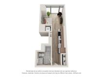 Studio 1 Bath Floor Plan | 417 Sq. Ft. at 903 Peachtree in Atlanta, GA 30309