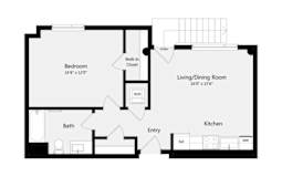 1B I Floor Plan | 753 Sq. Ft. at Misora Apartments, San Jose, 95128
