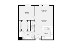 1B Floor Plan | 797-830 Sq. Ft. at Misora Apartments, California