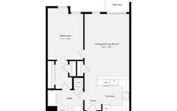 1B J Floor Plan | 846-855 Sq. Ft. at Misora Apartments, San Jose, California