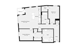 2B A Floor Plan | 1,205 Sq. Ft. at Misora Apartments, California