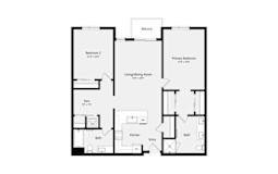 2B Den Floor Plan | 1,250-1,253 Sq. Ft. at Misora Apartments, San Jose, California