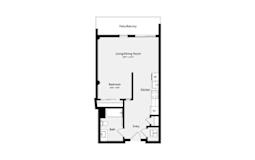 Studio A Floor Plan | 632 Sq. Ft. at Misora Apartments, California, 95128