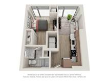 1 Bed 1 Bath Floor Plan | 507 Sq. Ft. at 903 Peachtree in Atlanta, GA 30309