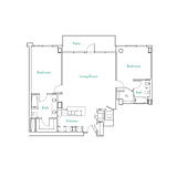 2 Bed 2 Bath Floor Plan | 1,317-1,367 Sq. Ft.  at Vue, California