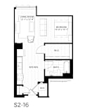 S3 floor plan | 613 Sq. Ft. at 365 Nicollet, Minneapolis, MN