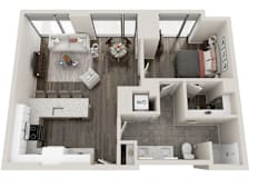 1 Bed 1 Bath Floor Plan | 829 Sq. Ft.