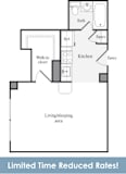 S3 Studio with 1 Bath FloorPlan | 423 Sq. Ft. at Skye Apartments, Seattle, WA