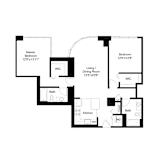 2 Bed 2 Bath Floor Plan | 1,200 Sq. Ft. at Shoreham and Tides, IL, 60601