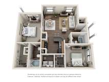 B2 Lower | Two Bed | Two Bath with 1,096 Sq. Ft. at Sladestone Shadow Creek in Texas 77584