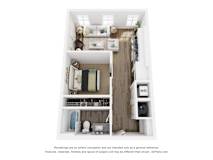 Studio 1 Bath B | 555 Sq. Ft. at The Merchant Apartments, Charleston