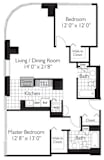 2 Bed 2 Bath Floor Plan | 1,170 Sq. Ft. at Shoreham and Tides, Illinois