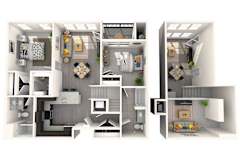 Redwood Floor Plan | 1,238 Sq. Ft.  at Heights at Glen Mills, Glen Mills
