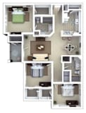 3 Bed 2.5 Bath Floor Plan with 1,467 Sq. Ft. at Roswell Village, Roswell, GA