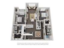 2 Bed 2 Bath Floor Plan | 1,029 Sq. Ft. at Willowest in Lindbergh, Atlanta, 30318
