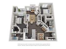 2 Bed 2 Bath Floor Plan | 1,150 Sq. Ft. at Willowest in Lindbergh, Atlanta