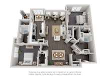 2 Bed 2 Bath Floor Plan | 1,273 Sq. Ft. at Willowest in Lindbergh, Georgia, 30318