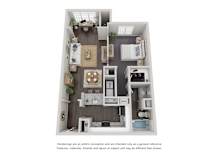 Studio 1 Bath Floor Plan | 811 Sq. Ft. at Willowest in Lindbergh, Atlanta, GA