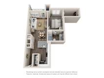 A1 Floor Plan | 590 Sq. Ft. at Willowest in Vinings, Atlanta, 30339