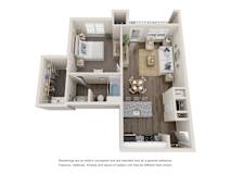 A2 Floor Plan | 595 Sq. Ft. at Willowest in Vinings, Atlanta