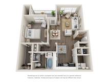 A5 Floor Plan | 815 Sq. Ft. at Willowest in Vinings, Georgia, 30339