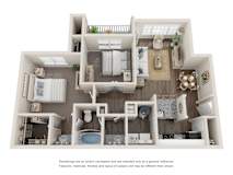 B1 Floor Plan | 980 Sq. Ft. at Willowest in Vinings, Atlanta