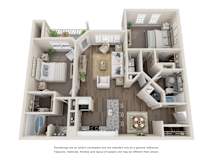 B2 Floor Plan | 1,134 Sq. Ft. at Willowest in Vinings, Atlanta, GA, 30339