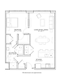 Van Gogh Floor Plan at The Met at Metro Centre Apartments, Owings Mills