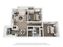 2 Bed 1 Bath Floor Plan | 907 Sq. Ft. at 445 Cleveland, GA 30354