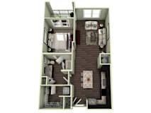 Starting from 729 Square-Feet 1 bedroom 1 bathroom EDENTON Floor Plan at LaVie Southpark, North Carolina