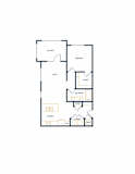 A1 One Bedroom One Floorplan at Folksong Apartments, Flowery Branch, GA 30542