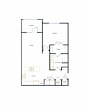 A2 One Bedroom One Floorplan at Folksong Apartments, Flowery Branch, GA