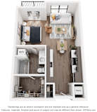 studio floor plan at Artisan Flats in Birmingham, AL