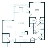 A floor plan of a house with rooms labeled as "Breathe", "Snooze", "Entertain", "Nourish", "Refresh", "Create", and "Wash".