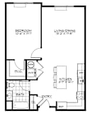 1A Floor Plan at The Botanic, Apartments for Rent in Carteret, NJ 07008