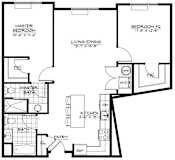 2J Floor Plan at The Botanic, New Jersey